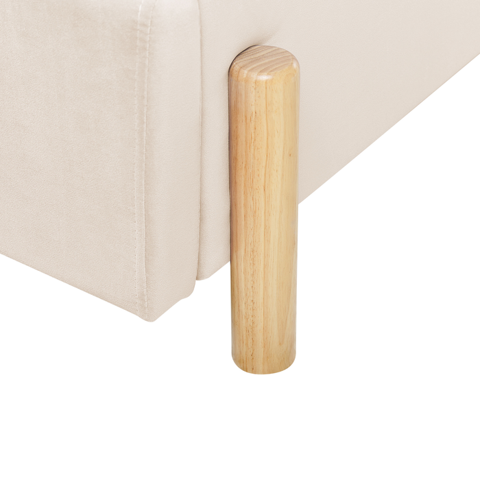 Beliani - ANET - Bed - Beige - 90 x 200 cm - Fluweel