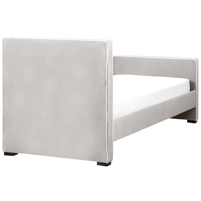 Beliani - TEENIE - Eenpersoonsbed - Lichtgrijs - 90 x 200 cm - Fluweel