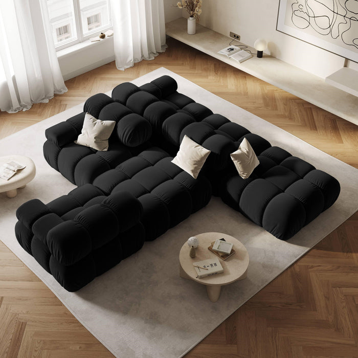 Milo Casa Tropea Modulaire 2-zitsbank Links Open met Hocker - Zwart