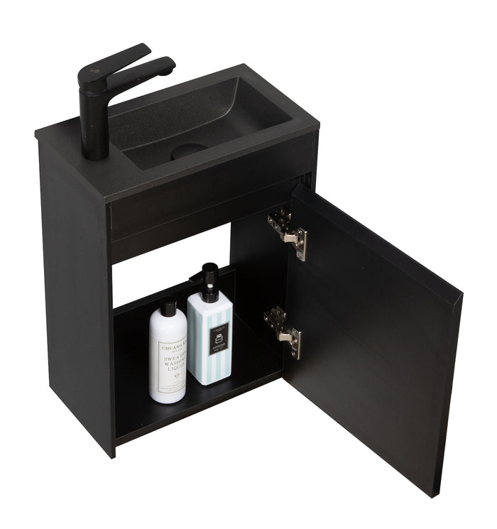 Badplaats Toiletmeubel Sinta 40 x 22 cm - Zwart - Zwarte Wastafel
