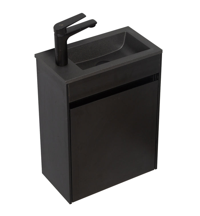 Badplaats Toiletmeubel Sinta 40 x 22 cm - Zwart - Zwarte Wastafel