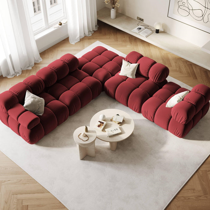 Milo Casa Tropea Modulair Bank Element - Hoek Links - Bordeauxrood