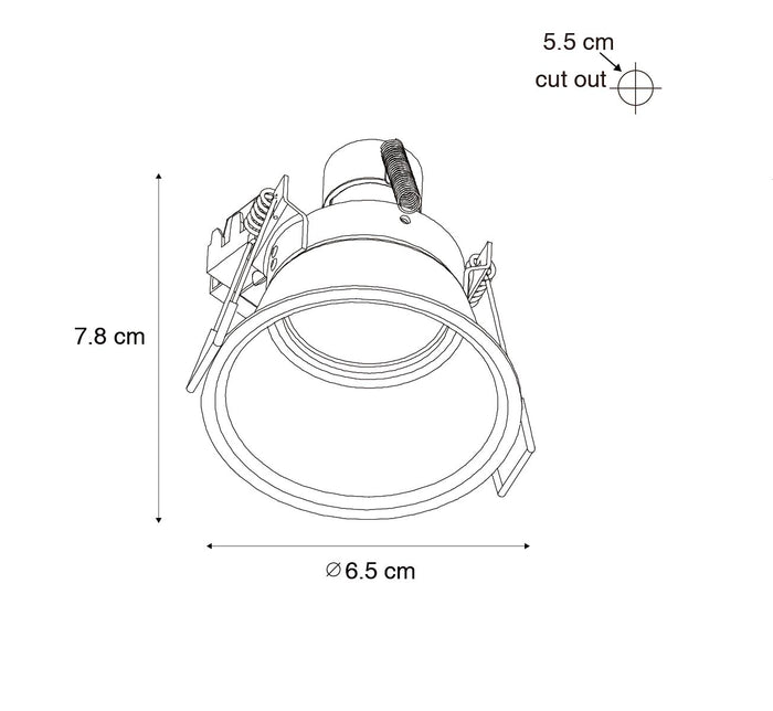 QAZQA Moderne inbouwspot wit 35 mm IP44 - Dept
