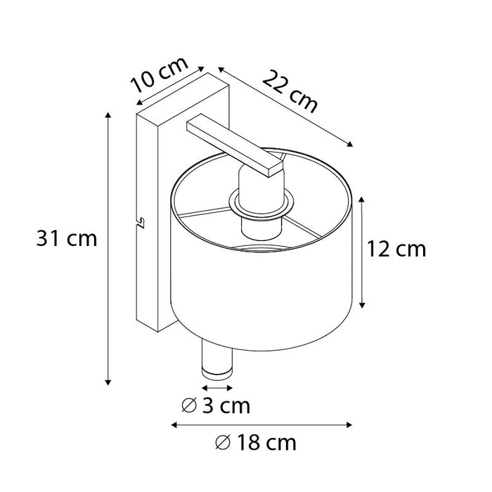 QAZQA Moderne wandlamp zwart met grijs rond en leeslamp - Puglia