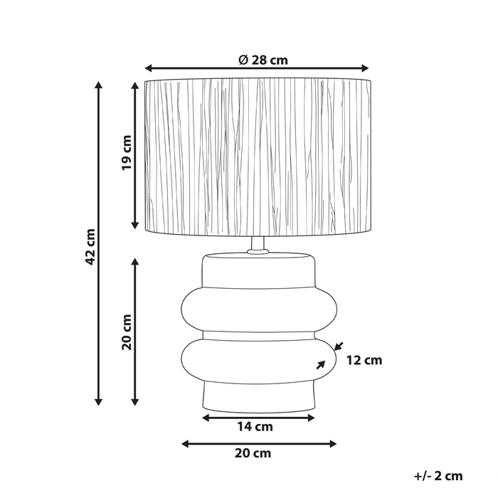 Beliani - JUDY - Tafellamp - Zwart - Keramiek