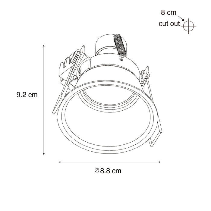 QAZQA Moderne inbouwspot zwart GU10 50mm IP44 - Dept