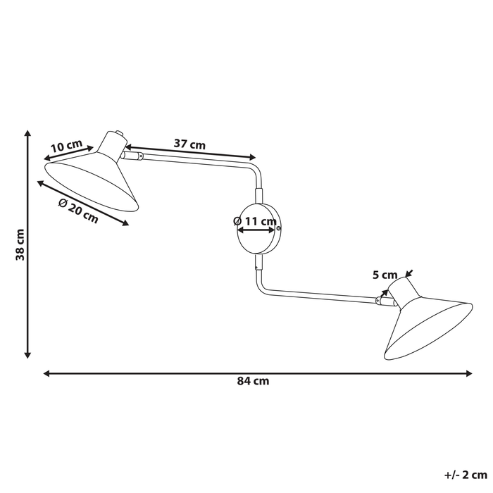 Beliani - KADASSA - Wandlamp - Zwart - Staal