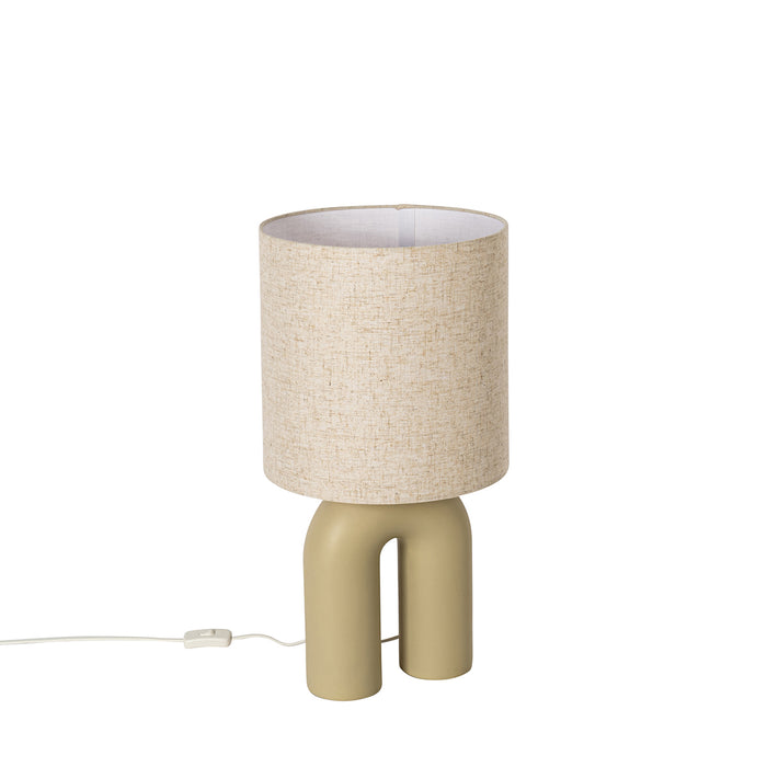 QAZQA Scandinavische tafellamp beige met linnen kap beige - Lotti