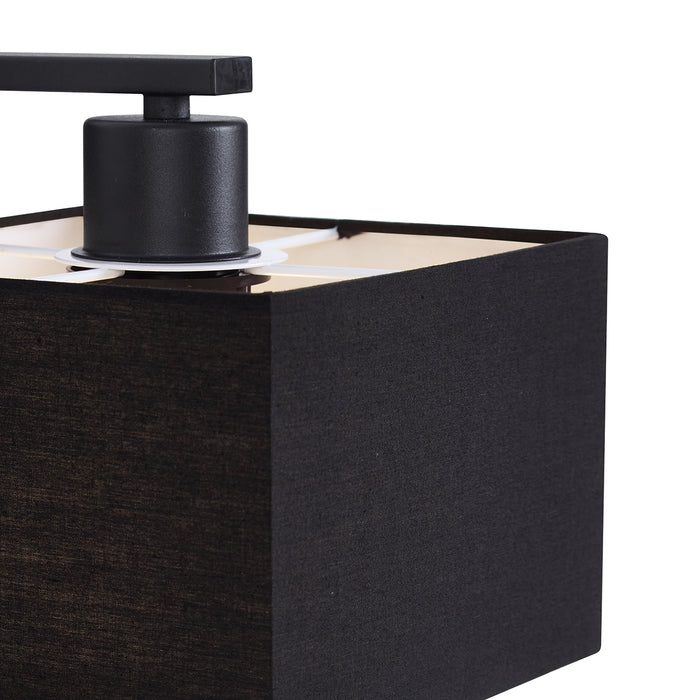 QAZQA Moderne wandlamp zwart vierkant met leeslamp - Puglia