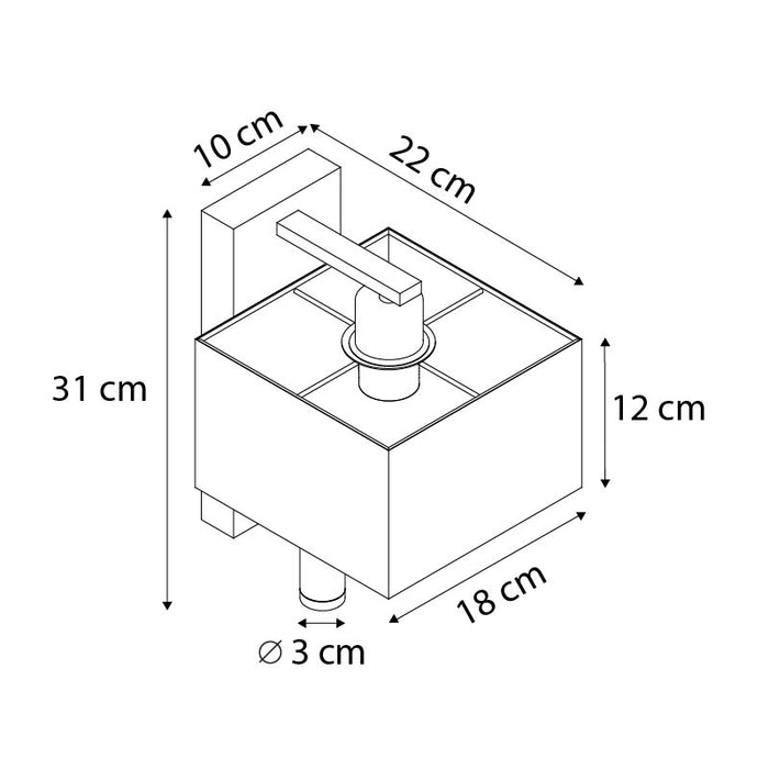 QAZQA Moderne wandlamp zwart vierkant met leeslamp - Puglia