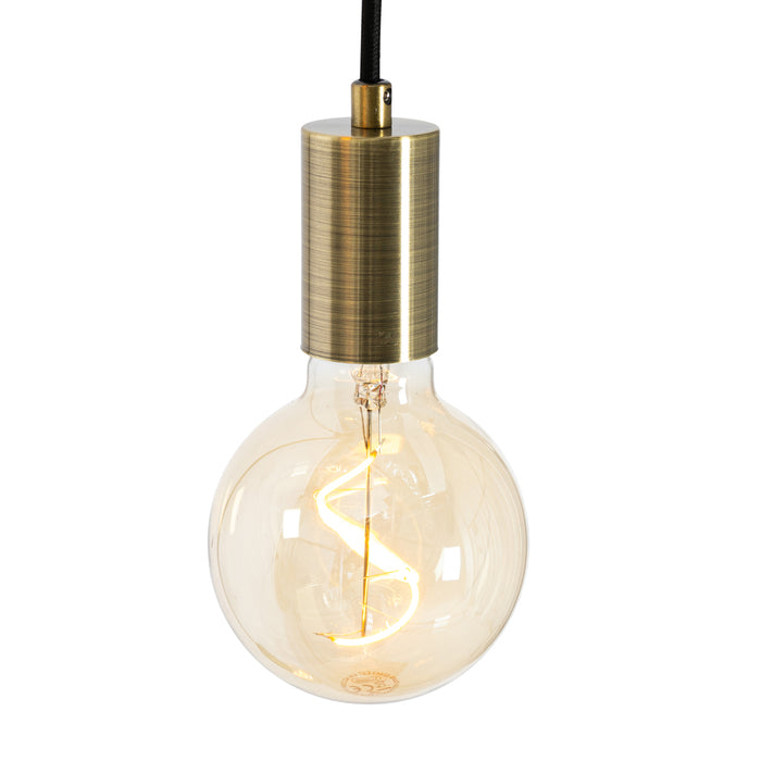 QAZQA Industriële hanglamp brons 3-lichts - Facil