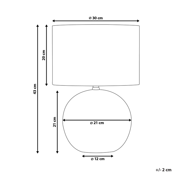 Beliani - AREOSO - Tafellamp - Grijs - Keramiek
