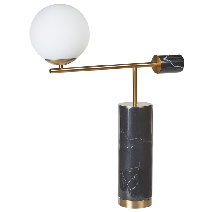 Beliani - HONDO - Tafellamp - Zwart|Goud - Metaal