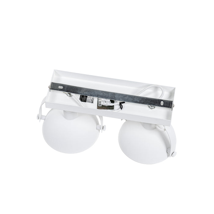 QAZQA Industriële plafondlamp wit met zilver 2-lichts verstelbaar -