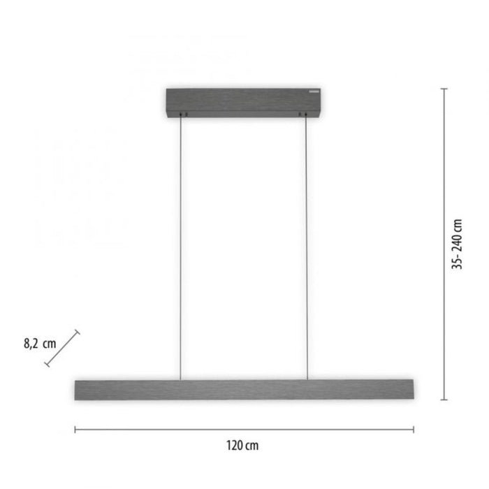 Neuhaus PURE® Hanglamp PURE E-MOTION Grey e-LIFT 120cm incl. Remote