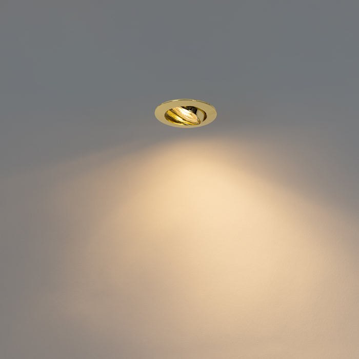 QAZQA Moderne inbouwspot messing 35 mm kantelbaar - Edu