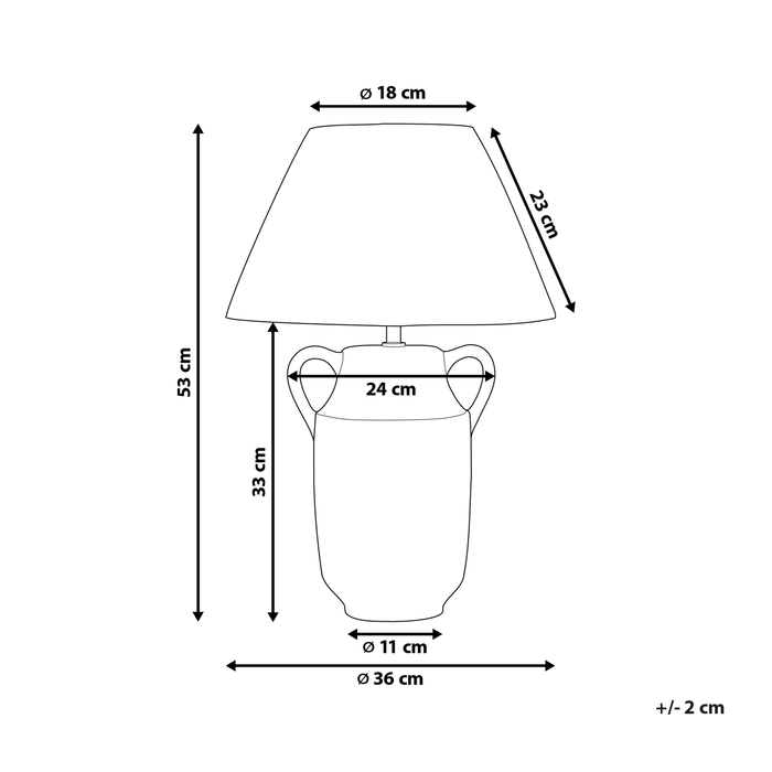 Beliani - LIMONES - Tafellamp - Groen|Wit - Keramiek