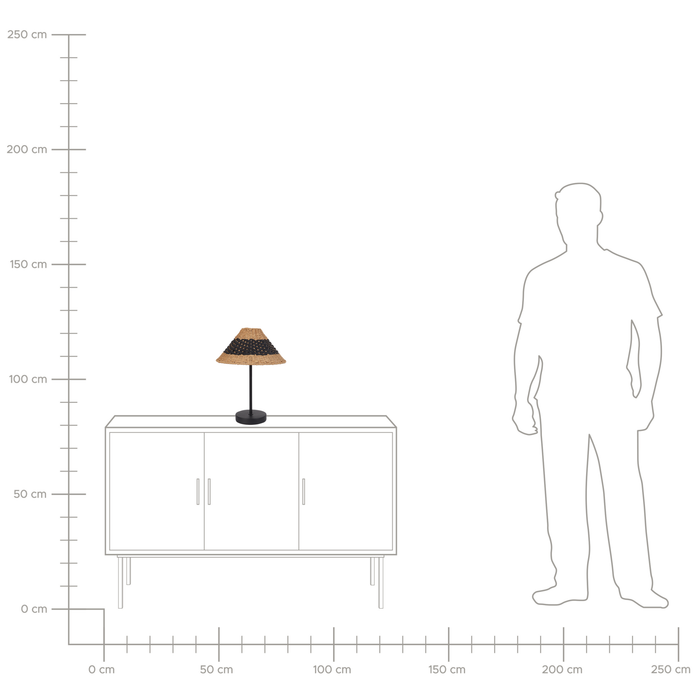 Beliani - MOMBA - Tafellamp - Beige|Zwart - Papier