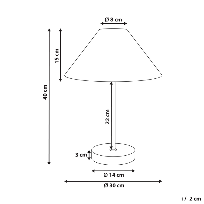 Beliani - MOMBA - Tafellamp - Beige|Zwart - Papier