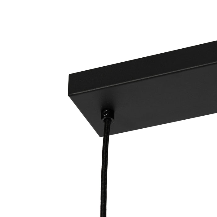 QAZQA Art Deco hanglamp zwart met smoke glas 4-lichts - Josje