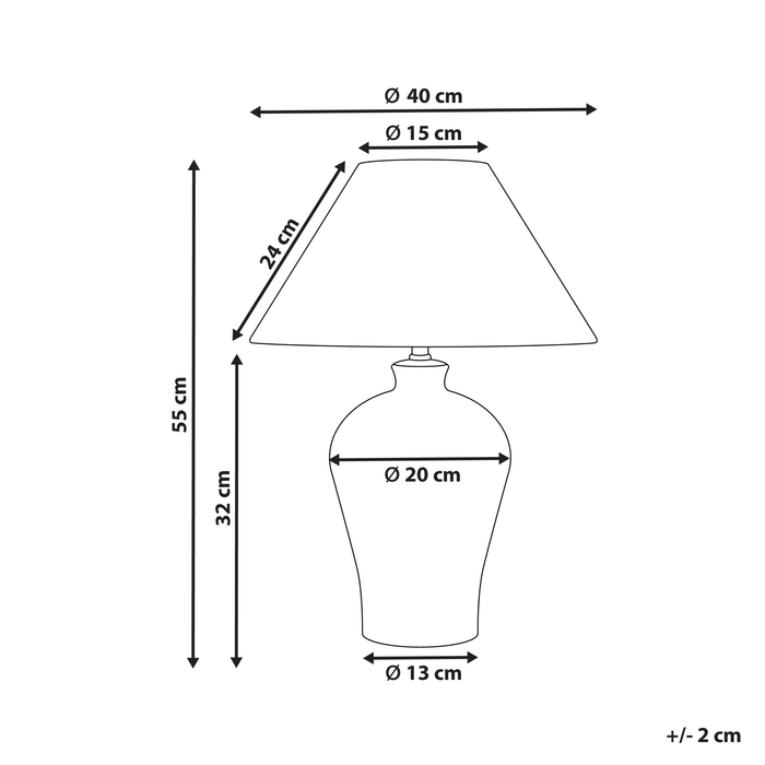 Beliani - MAGROS - Tafellamp - Gebroken wit - Porselein