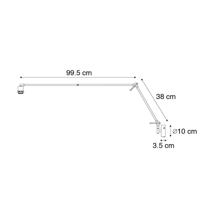 QAZQA Moderne wandlamp zwart verstelbaar - Blitz