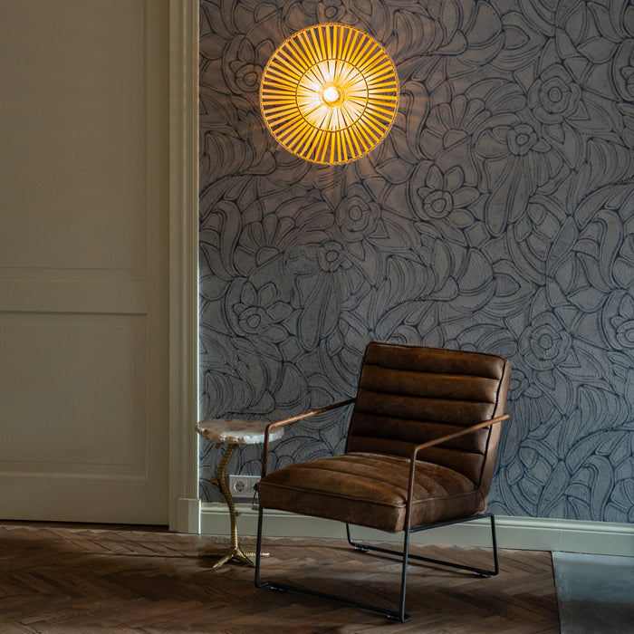 QAZQA Oosterse wandlamp zwart met naturel bamboe - Pua