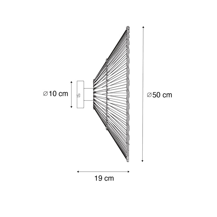QAZQA Oosterse wandlamp zwart met naturel bamboe - Pua
