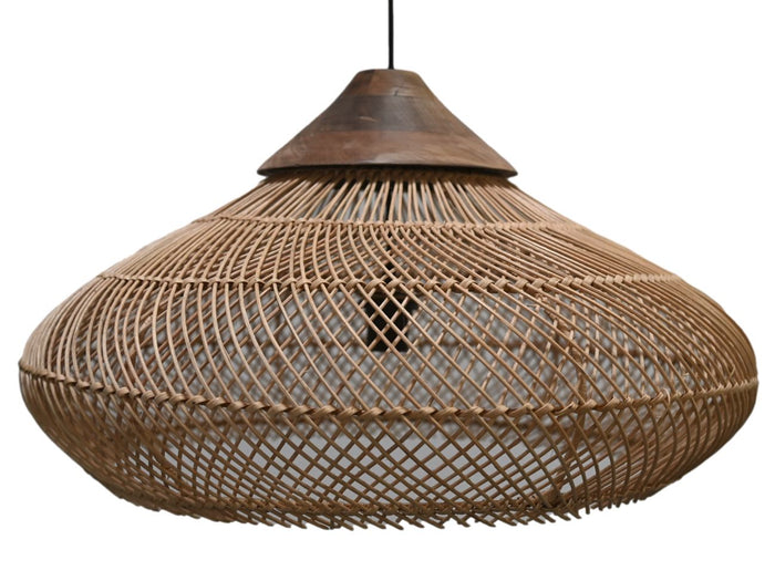 HSM - HSM Collection-Hanglamp-65x65x40-Naturel-Rotan|Teak