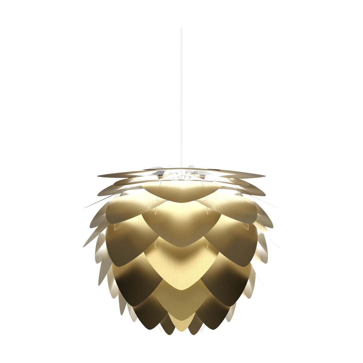 Umage Aluvia Medium hanglamp brushed brass - met koordset wit - Ø 59
