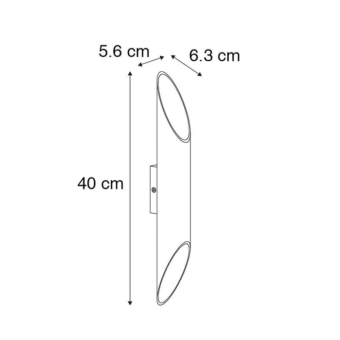 QAZQA Smart wandlamp zwart 5,6 cm incl. 2 Wifi GU10 - Organo