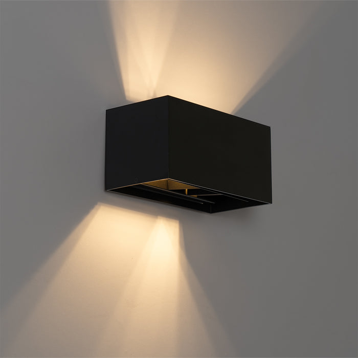 QAZQA Moderne wandlamp zwart rechthoekig 2-lichts - Edwin
