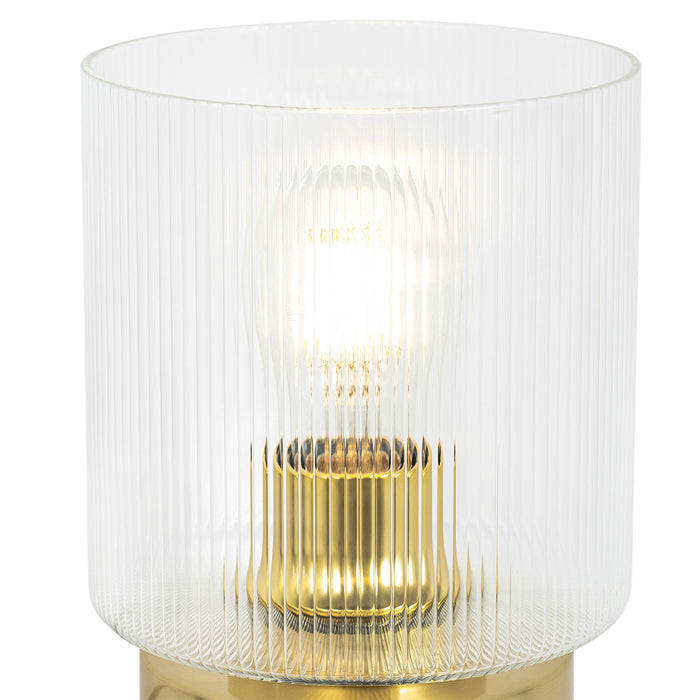 QAZQA Art Deco tafellamp goud met glas - Laura