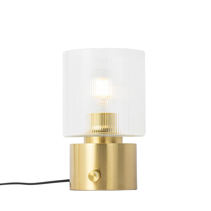 QAZQA Art Deco tafellamp goud met glas - Laura