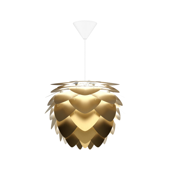 Umage Aluvia Mini hanglamp brushed brass - met koordset wit - Ø 40 cm