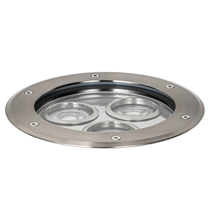 QAZQA Moderne grondspot staal 3-lichts IP65 - Tribus