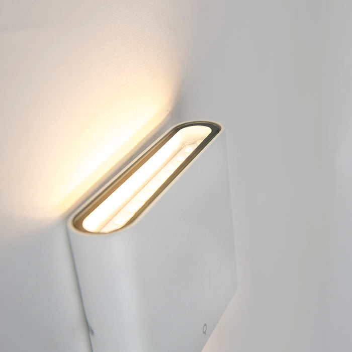QAZQA Moderne buiten wandlamp wit 11,5 cm incl. LED - Batt