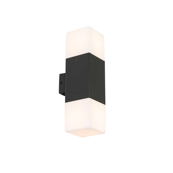 QAZQA Buiten wandlamp zwart met opale kap 2-lichts IP44 - Denmark