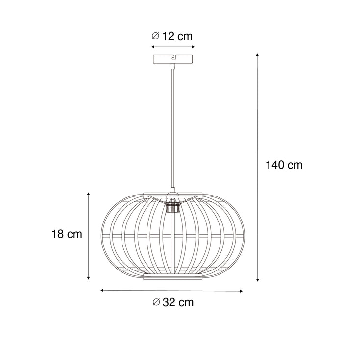 QAZQA Oosterse hanglamp bamboe 32 cm - Amira