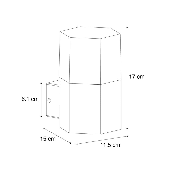 QAZQA Buiten wandlamp zwart met smoke glas zeshoek IP44 - Denmark