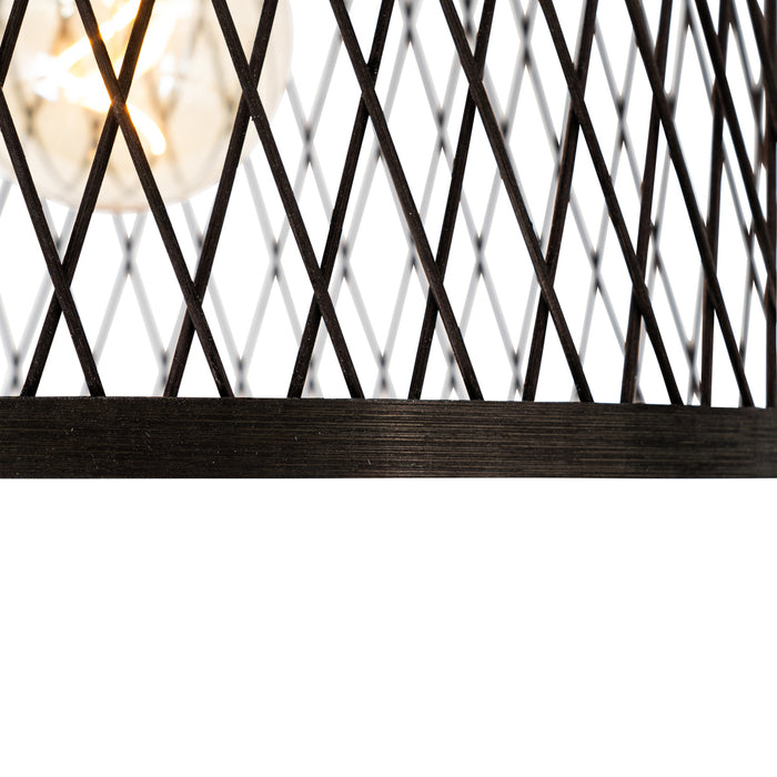 QAZQA Landelijke plafondlamp zwart rotan 40 cm IP44 - Calamus