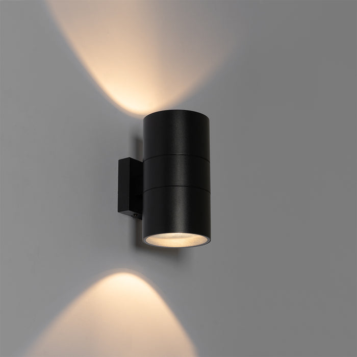 QAZQA Professional Buiten wandlamp zwart 2-lichts AR111 IP44 - Duo