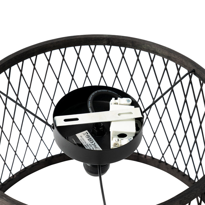 QAZQA Landelijke plafondlamp zwart rotan 40 cm IP44 - Calamus