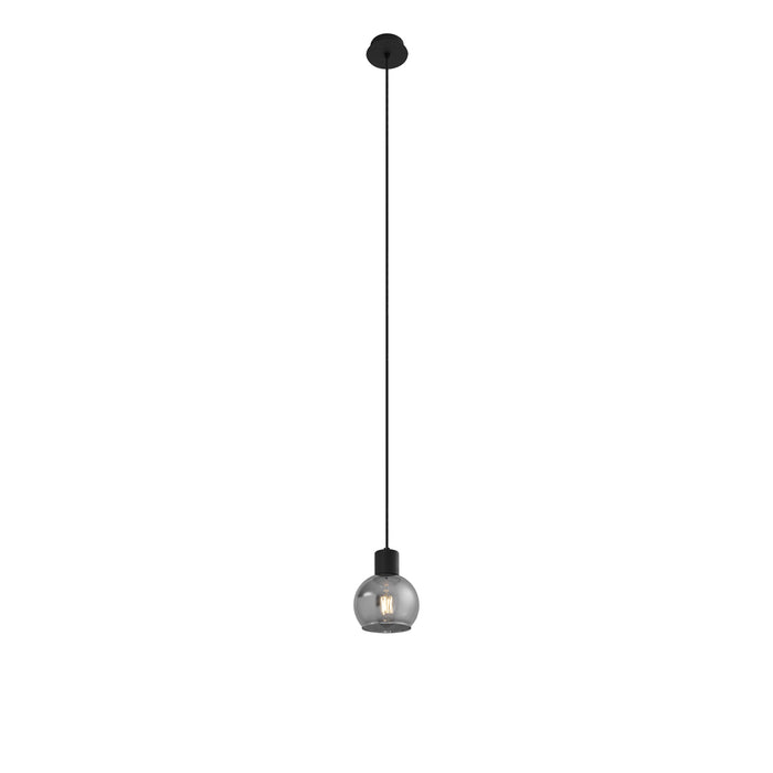 QAZQA Art Deco hanglamp zwart met smoke glas - Vidro