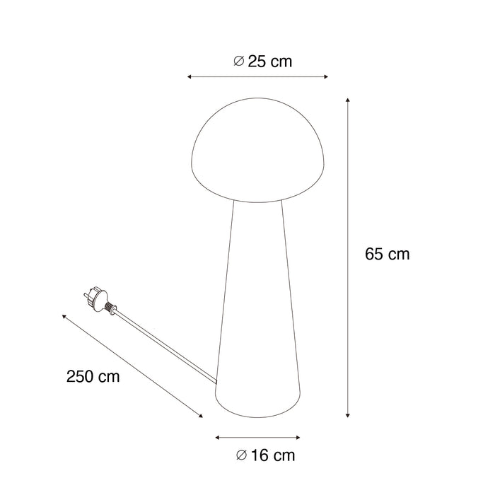 QAZQA Buiten vloerlamp zwart 65 cm - Mushroom
