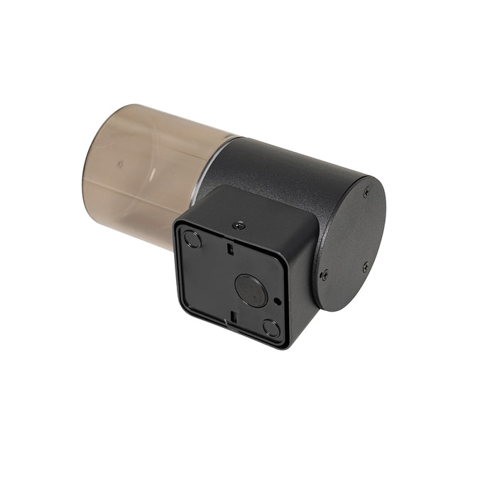 QAZQA Moderne buiten wandlamp zwart met smoke kap IP44 - Odense