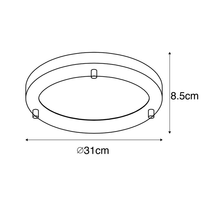 QAZQA Smart plafonnière goud 31 cm IP44 incl. Wifi A60 - Yuma