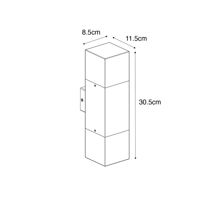QAZQA Buiten wandlamp zwart met opale kap 2-lichts IP44 - Denmark