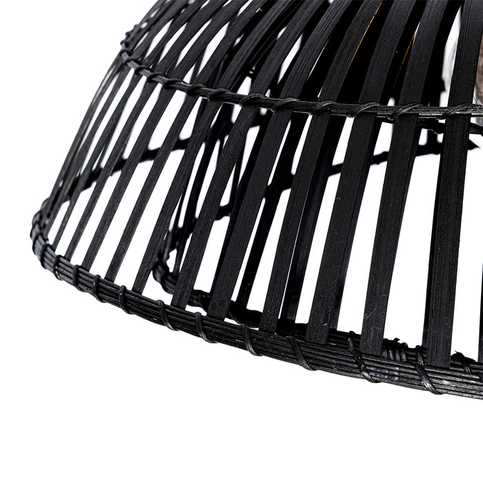 QAZQA Oosterse hanglamp zwart bamboe 62 cm - Pua
