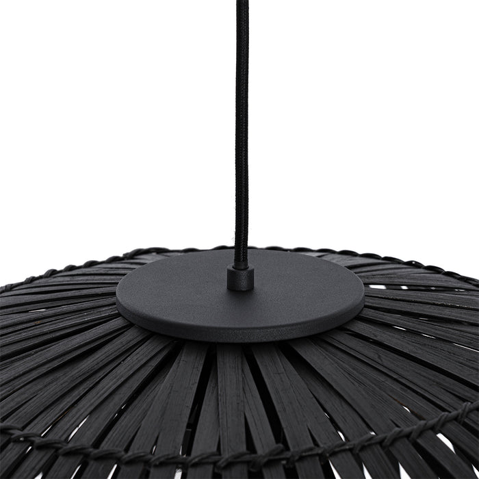 QAZQA Oosterse hanglamp zwart bamboe 62 cm - Pua
